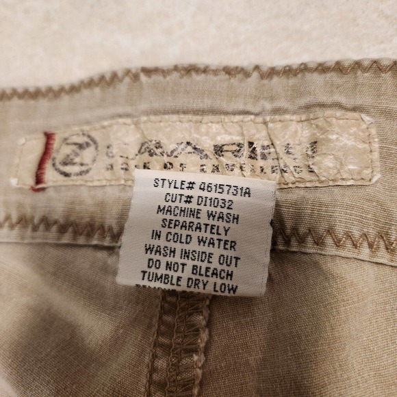 VTG Z Cavaricci Womens Size 5 Utility Cargo Pants Zip Pockets Beige Streetwear - Picture 9 of 16